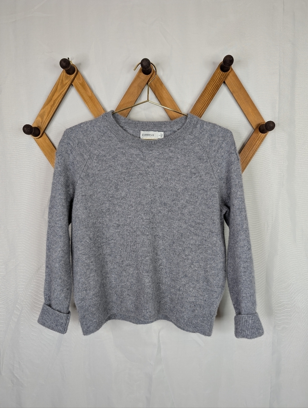 Evereve 100% Cashmere Grey Crew Neck Sweater - Size Small